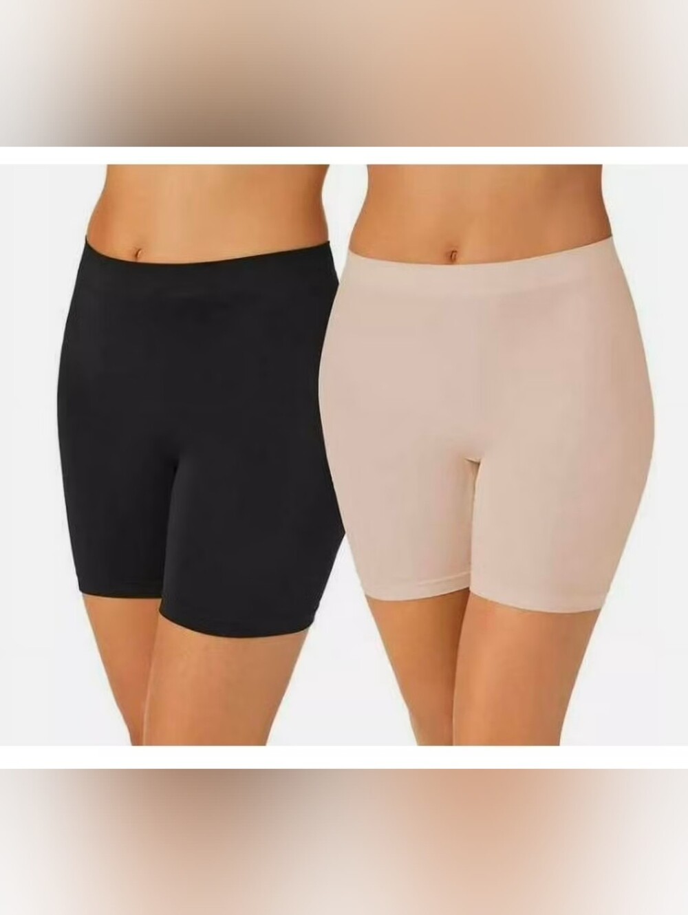Midnight by Carole Hochman Slip Short - Black & Cream 2pack